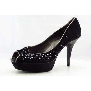 Yellow Box Size 8‎ M Black Open Toe Platform Leather Women